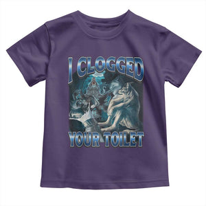 Alpha Wolf Meme Toddler T Shirt I Clogged Your Toilet Funny Unhinged Stupid Brainrot TS10 Purple Print Your Wear