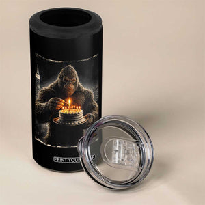 Funny Birthday Bigfoot 4 in 1 Can Cooler Tumbler Sasquatsch Bday Party Vintage Graphic Japanese Art TS10 Print Your Wear