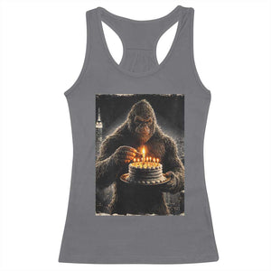 Funny Birthday Bigfoot Racerback Tank Top Sasquatsch Bday Party Vintage Graphic Japanese Art TS10 Charcoal Print Your Wear