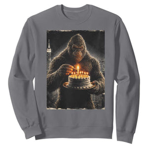 Funny Birthday Bigfoot Sweatshirt Sasquatsch Bday Party Vintage Graphic Japanese Art TS10 Charcoal Print Your Wear