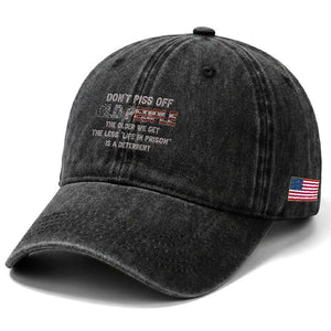 Dont Piss Off Old People Washed Cotton Baseball Cap Funny Saying Retro Sarcastic Birthday Gifts TS10 Print Your Wear