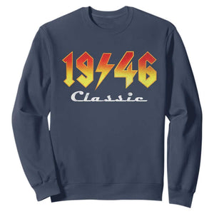 80th Birthday Sweatshirt Classic Born 1946 Turning 80 Year Old TS10 Navy Print Your Wear
