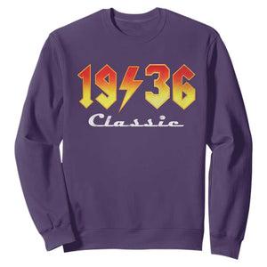 90th Birthday Sweatshirt Classic Born 1936 Turning 90 Year Old TS10 Purple Print Your Wear