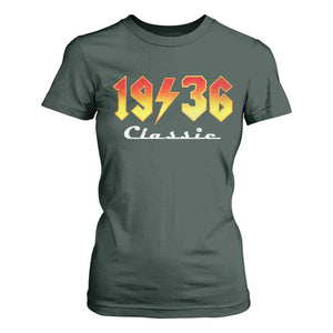 90th Birthday T Shirt For Women Classic Born 1936 Turning 90 Year Old TS10 Dark Forest Green Print Your Wear