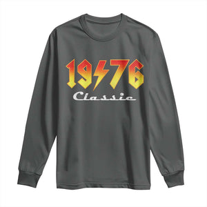 50th Birthday Long Sleeve Shirt Classic Born 1976 Turning 50 Year Old TS10 Dark Heather Print Your Wear
