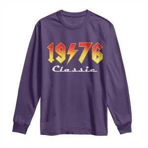 50th Birthday Long Sleeve Shirt Classic Born 1976 Turning 50 Year Old TS10 Purple Print Your Wear