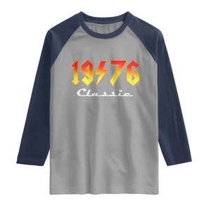50th Birthday Raglan Shirt Classic Born 1976 Turning 50 Year Old TS10 Sport Gray Navy Print Your Wear