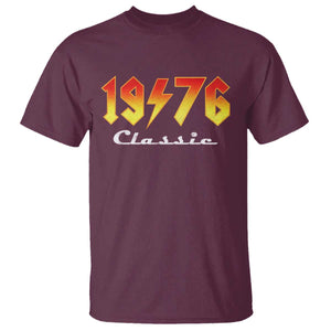 50th Birthday T Shirt Classic Born 1976 Turning 50 Year Old TS10 Maroon Print Your Wear