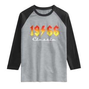 60th Birthday Raglan Shirt Classic Born 1966 Turning 60 Year Old TS10 Heather Gray Black Print Your Wear