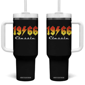 60th Birthday Tumbler With Handle Classic Born 1966 Turning 60 Year Old TS10 One Size: 40 oz Black Print Your Wear