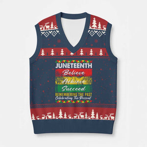 Juneteenth 1865 V-Neck Knit Sweater Vest Remembering The Past Black Freedom African Independence Day TS10 Navy Red Print Your Wear