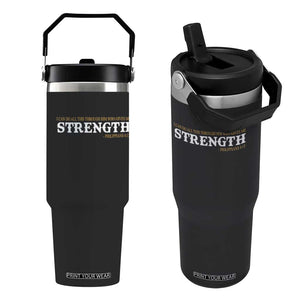 Christian Bible Flip Straw Tumbler Philippians 4:13 Motivational Quote Inspirational Bible Verses TS10 One Size: 30 oz Black Print Your Wear