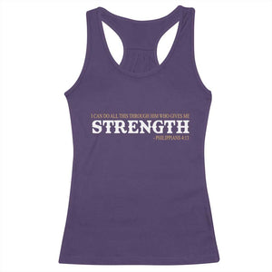 Christian Bible Racerback Tank Top Philippians 4:13 Motivational Quote Inspirational Bible Verses TS10 Purple Print Your Wear