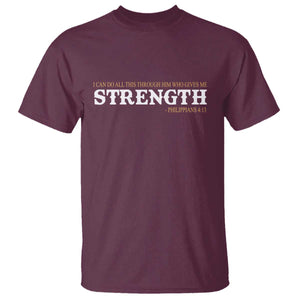 Christian Bible T Shirt Philippians 4:13 Motivational Quote Inspirational Bible Verses TS10 Maroon Print Your Wear