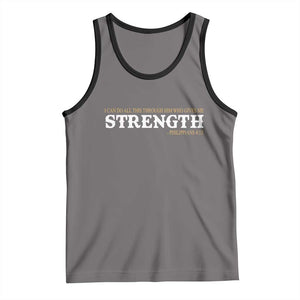 Christian Bible Tank Top Philippians 4:13 Motivational Quote Inspirational Bible Verses TS10 Deep Heather Black Print Your Wear