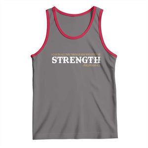 Christian Bible Tank Top Philippians 4:13 Motivational Quote Inspirational Bible Verses TS10 Deep Heather Red Print Your Wear