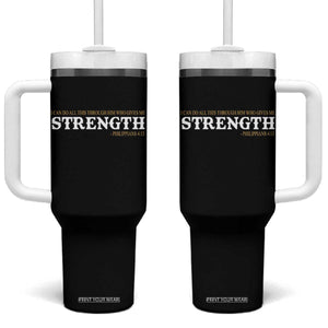 Christian Bible Tumbler With Handle Philippians 4:13 Motivational Quote Inspirational Bible Verses TS10 One Size: 40 oz Black Print Your Wear