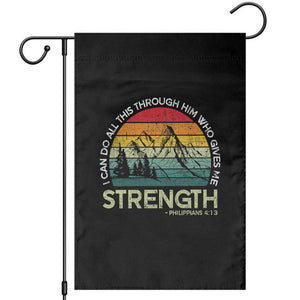 Vintage Christian Bible Garden Flag Philippians 4:13 Motivational Quote Inspirational Bible Verses TS10 Black Print Your Wear