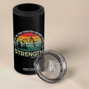 Vintage Christian Bible 4 in 1 Can Cooler Tumbler Philippians 4:13 Motivational Quote Inspirational Bible Verses TS10 Print Your Wear
