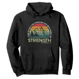 Vintage Christian Bible Hoodie Philippians 4:13 Motivational Quote Inspirational Bible Verses TS10 Black Print Your Wear