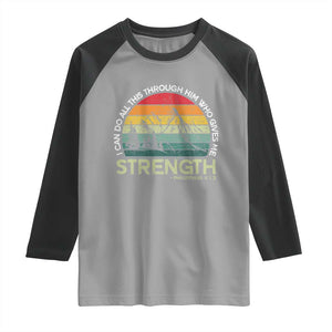 Vintage Christian Bible Raglan Shirt Philippians 4:13 Motivational Quote Inspirational Bible Verses TS10 Sport Gray Black Print Your Wear