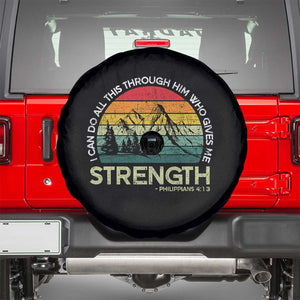 Vintage Christian Bible Spare Tire Cover Philippians 4:13 Motivational Quote Inspirational Bible Verses TS10 Black Print Your Wear