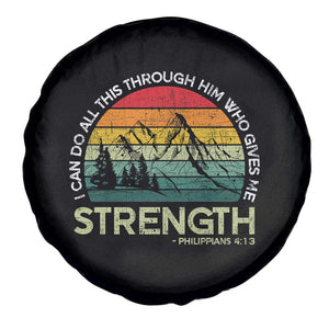 Vintage Christian Bible Spare Tire Cover Philippians 4:13 Motivational Quote Inspirational Bible Verses TS10 Print Your Wear