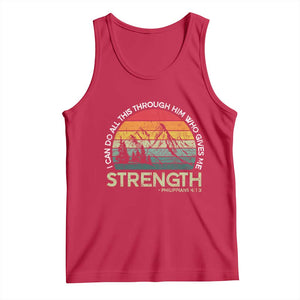 Vintage Christian Bible Tank Top Philippians 4:13 Motivational Quote Inspirational Bible Verses TS10 Red Print Your Wear