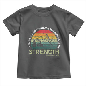 Vintage Christian Bible Toddler T Shirt Philippians 4:13 Motivational Quote Inspirational Bible Verses TS10 Dark Heather Print Your Wear