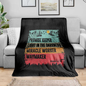 Vintage Christian Worship Throw Blanket Isaiah 42:16 Waymaker Promise Keeper Miracle Worker TS10 Print Your Wear