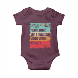 Vintage Christian Worship Baby Onesie Isaiah 42:16 Waymaker Promise Keeper Miracle Worker TS10 Maroon Print Your Wear