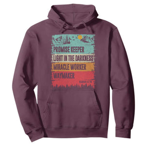 Vintage Christian Worship Hoodie Isaiah 42:16 Waymaker Promise Keeper Miracle Worker TS10 Maroon Print Your Wear