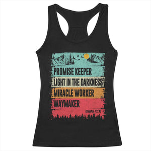 Vintage Christian Worship Racerback Tank Top Isaiah 42:16 Waymaker Promise Keeper Miracle Worker TS10 Black Print Your Wear