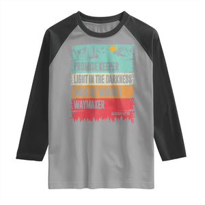Vintage Christian Worship Raglan Shirt Isaiah 42:16 Waymaker Promise Keeper Miracle Worker TS10 Sport Gray Black Print Your Wear