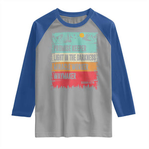 Vintage Christian Worship Raglan Shirt Isaiah 42:16 Waymaker Promise Keeper Miracle Worker TS10 Sport Gray Royal Print Your Wear