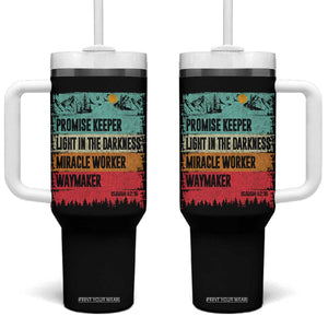 Vintage Christian Worship Tumbler With Handle Isaiah 42:16 Waymaker Promise Keeper Miracle Worker TS10 One Size: 40 oz Black Print Your Wear