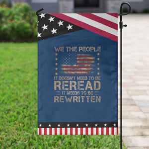 US Flag Constitution Of The USA Needs To Be Reread Garden Flag Patriotic American 4th Of July We The People TS10 Classic Blue Black Print Your Wear