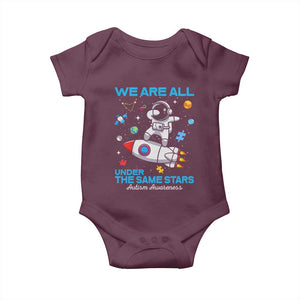Autism Acceptance Baby Onesie We Are All Under The Same Stars TS10 Maroon Print Your Wear