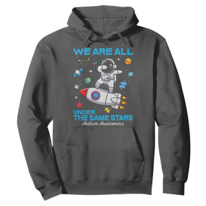Autism Acceptance Hoodie We Are All Under The Same Stars TS10 Dark Heather Print Your Wear