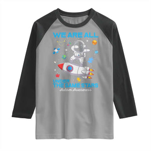 Autism Acceptance Raglan Shirt We Are All Under The Same Stars TS10 Sport Gray Black Print Your Wear