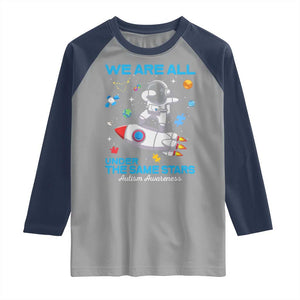 Autism Acceptance Raglan Shirt We Are All Under The Same Stars TS10 Sport Gray Navy Print Your Wear