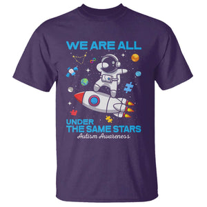 Autism Acceptance T Shirt We Are All Under The Same Stars TS10 Purple Print Your Wear