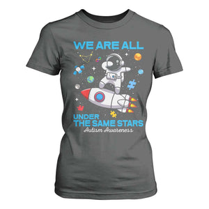 Autism Acceptance T Shirt For Women We Are All Under The Same Stars TS10 Dark Heather Print Your Wear