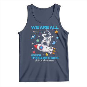 Autism Acceptance Tank Top We Are All Under The Same Stars TS10 Navy Print Your Wear