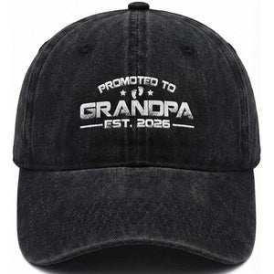 Grandpa Est 2026 Washed Cotton Baseball Cap Fathers Day Gifts