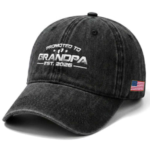 Grandpa Est 2026 Washed Cotton Baseball Cap Fathers Day Gifts