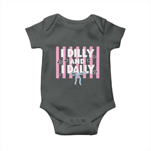Dilly Dally Baby Onesie Trendy Viral Funny Girly TS10 Dark Heather Print Your Wear