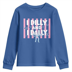 Dilly Dally Youth Sweatshirt Trendy Viral Funny Girly TS10 Royal Blue Print Your Wear