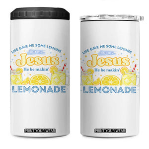 Life Gave Me Some Lemons 4 in 1 Can Cooler Tumbler Funny Lemonade Jesus Christian TS10 One Size: 16 oz White Print Your Wear