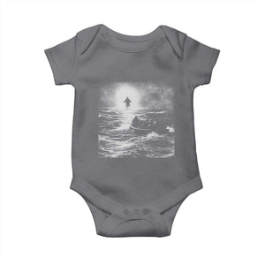 Christian Faith Baby Onesie Walk On Water Distressed Bible Verse TS10 Charcoal Print Your Wear